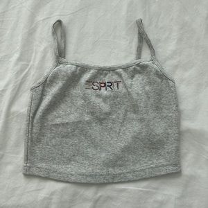 Gray Cropped Tank Top